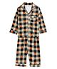 Cocoon Care Bamboo Knit Full Sleeves Checked Bear Printed Coordinating Night Suit Set - Multi Colour