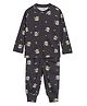 Cocoon Care Bamboo Cotton Knit Full Sleeves Penguin Printed Coordinating Tee & Pajama Night Suit - Dark Grey