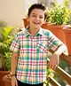 Pine Kids Cotton Woven Half Sleeves Checks Shirt - Multicolor