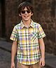 Pine Kids 100% Cotton Woven Half Sleeves Checks Shirt - Multicolour