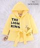 Babyhug Disney Terry Knit  Hooded Full Sleeves Bath Robe With Lion King Graphics - Yellow