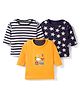 Kidi Wav Pack Of 3 Three Fourth Sleeves Striped & Stars Printed Tee - Multi Colour