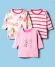 Kidi Wav Pack Of 3 Full Sleeves Striped & Pumpkin Printed Tee - Multi Colour
