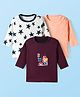 Kidi Wav Pack of 3 Full Sleeves Stars & Cartoon Tiger Printed Tee - Multi Colour