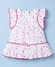 ToffyHouse Muslin Woven One Piece Dresses/Frocks Sleeveless with Ruffles and Heart Print All Over Print 3-6 Months