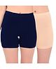 Adira Cotton Knit Pack Of 2 Solid Innerwear Shorts - Navy Blue & Skin