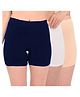 Adira Cotton Knit Pack Of 3 Solid  Innerwear Shorts - Navy Blue White & Skin