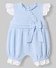 Toffyhouse Muslin Knit Half Sleeves Romper With Bow Applique - Light Blue