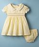ToffyHouse Interlock Knit Half Sleeves Peter Pan Collared Frock & Bloomer - Lemon Yellow