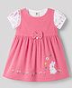 ToffyHouse Cotton Knit Frocks with Inner Tee Half Sleeves Pink 18-24 Months