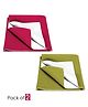 Baby Moo Plain Changeable Dry Sheet Water-resistant Bed Protector Pack Of 2 - Pink, Olive Green