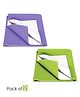 Baby Moo Plain Changeable Dry Sheet Water-resistant Bed Protector Pack Of 2 - Purple, Green