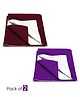 Baby Moo Plain Changeable Dry Sheet Water-resistant Bed Protector Pack Of 2 - Maroon