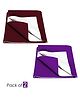 Baby Moo Plain Changeable Dry Sheet Water-resistant Bed Protector Pack Of 2 - Maroon