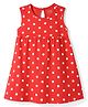 Babyhug Cotton Knit One Piece Dresses/Frocks Polka Dot Sleeveless Red 6-9 Months