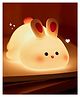 WOLTAX Sleeping Rabbit Silicone Night Light  USB Rechargeable Soft Glow Nursery Lamp for Babies & Kids (Warm Light, BPA-Free Silicone)