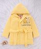 Babyhug Disney Terry Knit Hooded Bathrobe with Pockets & Lion King Applique - Yellow