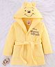Babyhug Disney Terry Knit Full Sleeves Hooded Bath Robe with Pockets & Winnie the Pooh Graphic - Yellow