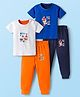 Kidi Wav Pack Of 2 Half Sleeves Animals & Vehicles Printed Tee & Joggers Set - Multi Colour