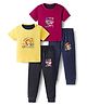 Kidi Wav Pack Of 2 Half Sleeves Driving Animals Printed Tee & Joggers Set - Multi Colour