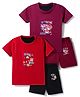 Kidi Wav Pack Of 2 Half Sleeves Animals Printed Tee & Shorts Set - Multi Colour