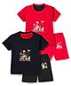 Kidi Wav Pack Of 2 Half Sleeves Animals In Train Printed Tee & Shorts Set - Multi Colour