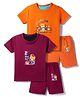 Kidi Wav Pack Of 2 Half Sleeves Animals Printed Tee & Shorts Set - Multi Colour