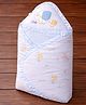The little lookers Cotton Premium Hooded Sleeveless Printed Baby Wrapper Blue
