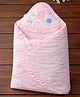 The little lookers Cotton Premium Hooded Sleeveless Printed Baby Wrapper Pink