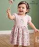 Babyoye Disney Cotton Knit Half Sleeves Frock with Marie Graphics - Multicolor