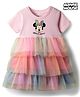 Babyhug Disney Cotton Knit One Piece Dress with Minnie Mouse Graphics and Mesh Detailing MULTICOLOR 18-24 Months