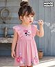 Babyhug Disney Cotton Knit Frock with Minnie Mouse Graphics and Frill Detailing PINK 9-12 Months