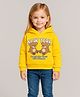 Little Marine Fleece Knit Full Sleeves Teddy Printed Light Winter Hooded Sweatshirt - Yellow