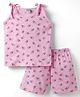 Tango Single Jersey Knit Sleeveless Star & Rainbow Printed Slip & Shorts Set - Pink