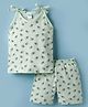 Tango Single Jersey Knit Sleeveless Star & Rainbow Printed Slip & Shorts Set - Light Green
