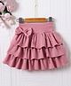Mark & Mia Solid Colour Layered Skirt with Bow Applique - Pink