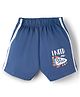 Tango Interlock Knit Knee Length Shorts with Text Print -Navy Blue