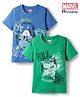 Honeyhap Marvel Cotton Knit Half Sleeves T-Shirts with Avengers Graphic Pack of 2 - Blue & Green