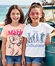 HoneyHap Disney Cotton Knit Half Sleeves T-Shirts with Aristocrat Marie & 101 Dalmatians Graphic Pack of 2 - White & Pink