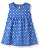 Babyhug Single Jersey Knit Sleeveless Polka Dot Printed Frock - Blue