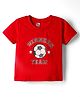 Tango Single Jersey Knit Half Sleeves T-Shirt with Football & Text Print - Red