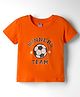 Tango Single Jersey Knit Half Sleeves T-Shirt with Football & Text Print - Orange