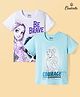 HoneyHap Disney Single Jersey Knit Half Sleeves T-Shirts With Disney Princess Graphics Pack of 2 - Multicolor