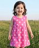 Babyhug Single Jersey Knit Sleeveless Frock With Floral Print - Pink