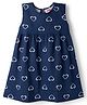 Babyhug Single Jersey Knit Sleeveless Frock With Heart Print - Navy Blue
