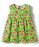 Babyhug Single Jersey Knit Sleeveless Frock With Heart Print - Green