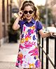 OLLINGTON ST. Cotton Knit Printed Pinafore With Half Sleeve Top - Multicolour