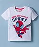 Babyhug Marvel Single Jersey Knit Half Sleeves T-Shirt With Spiderman Graphics - White