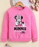 Biskid Looper Knit Disney Mickey & Friends Featuring Full Sleeves Minnie & Text Printed Light Winter Sweatshirt - Pink