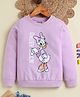 Biskid Looper Knit Disney Mickey & Friends Featuring Full Sleeves Donald Duck Printed Light Winter Sweatshirt - Purple